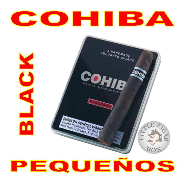 COHIBA BLACK PEQUENOS 6-PK TIN - www.LittleCigarBox.com