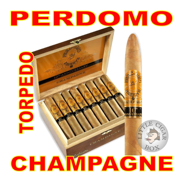 PERDOMO 10TH ANNIVERSARY CHAMPAGNE TORPEDO - www.LittleCigarBox.com