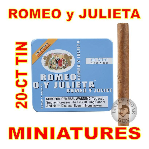 ROMEO y JULIETA MINI MILD (BLUE) 20-CT TIN - www.LittleCigarBox.com
