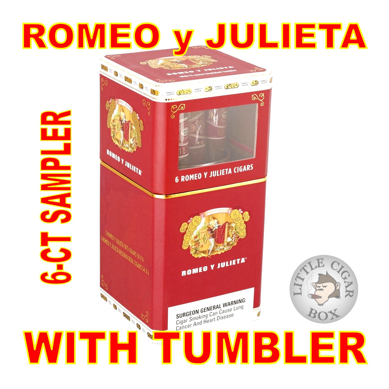 ROMEO y JULIETA 6-CIGAR SAMPLER WITH INSULATED WINE TUMBLER