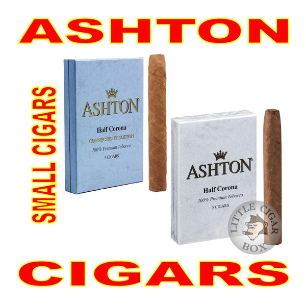 ASHTON SMALL CIGARS HALF CORONA 5-CT - www.LittleCigarBox.com