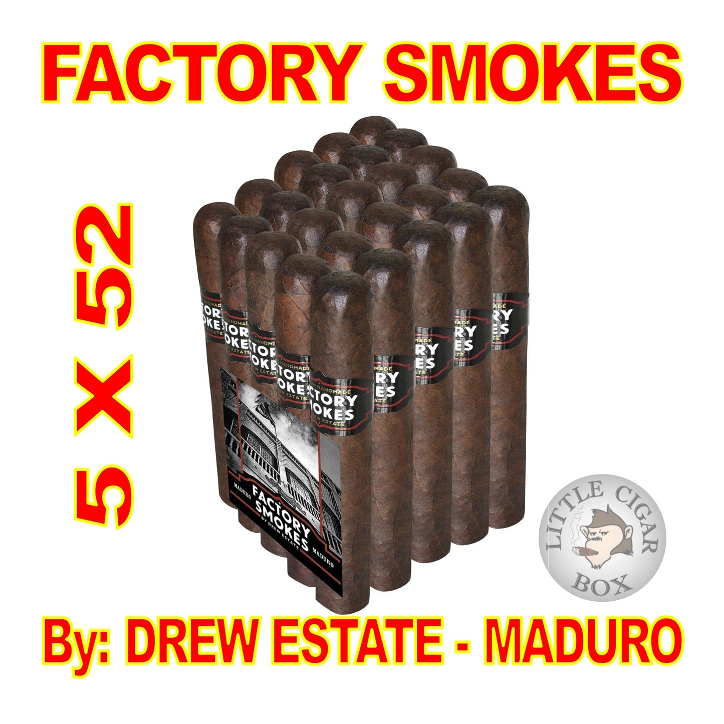 FACTORY SMOKES BY DREW ESTATE ROBUSTO MADURO - www.LittleCigarBox.com