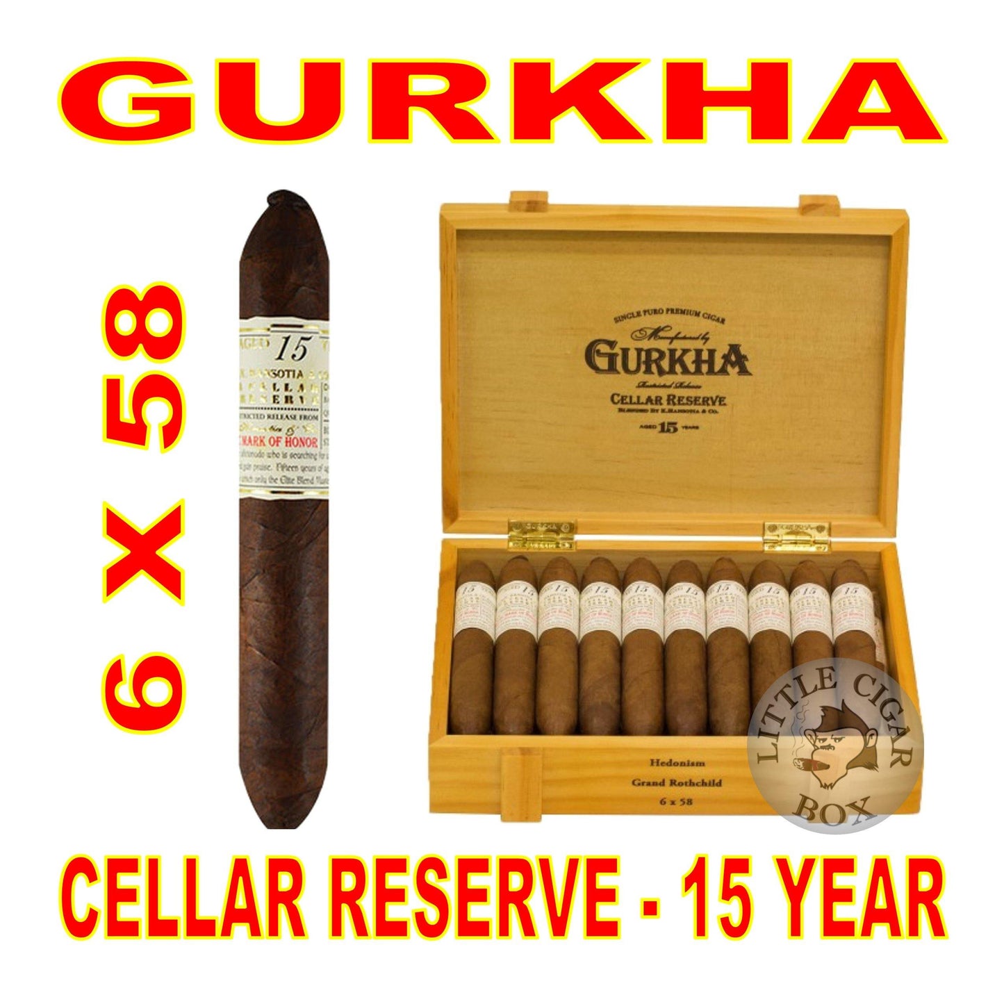 GURKHA CELLAR RESERVE 15 YEAR HEDONISM - www.LittleCigarBox.com