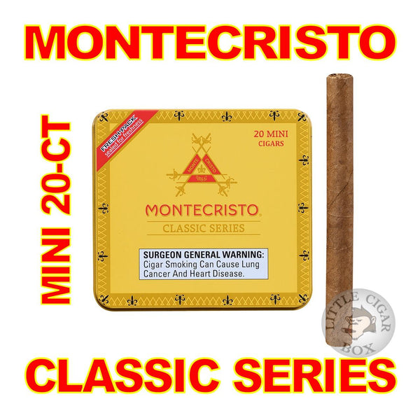 MONTECRISTO CLASSIC SERIES MINI 20-CT - www.LittleCigarBox.com