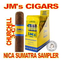 JM's CIGARS CHURCHILL 3-CT SAMPLER - LITTLE CIGAR BOX