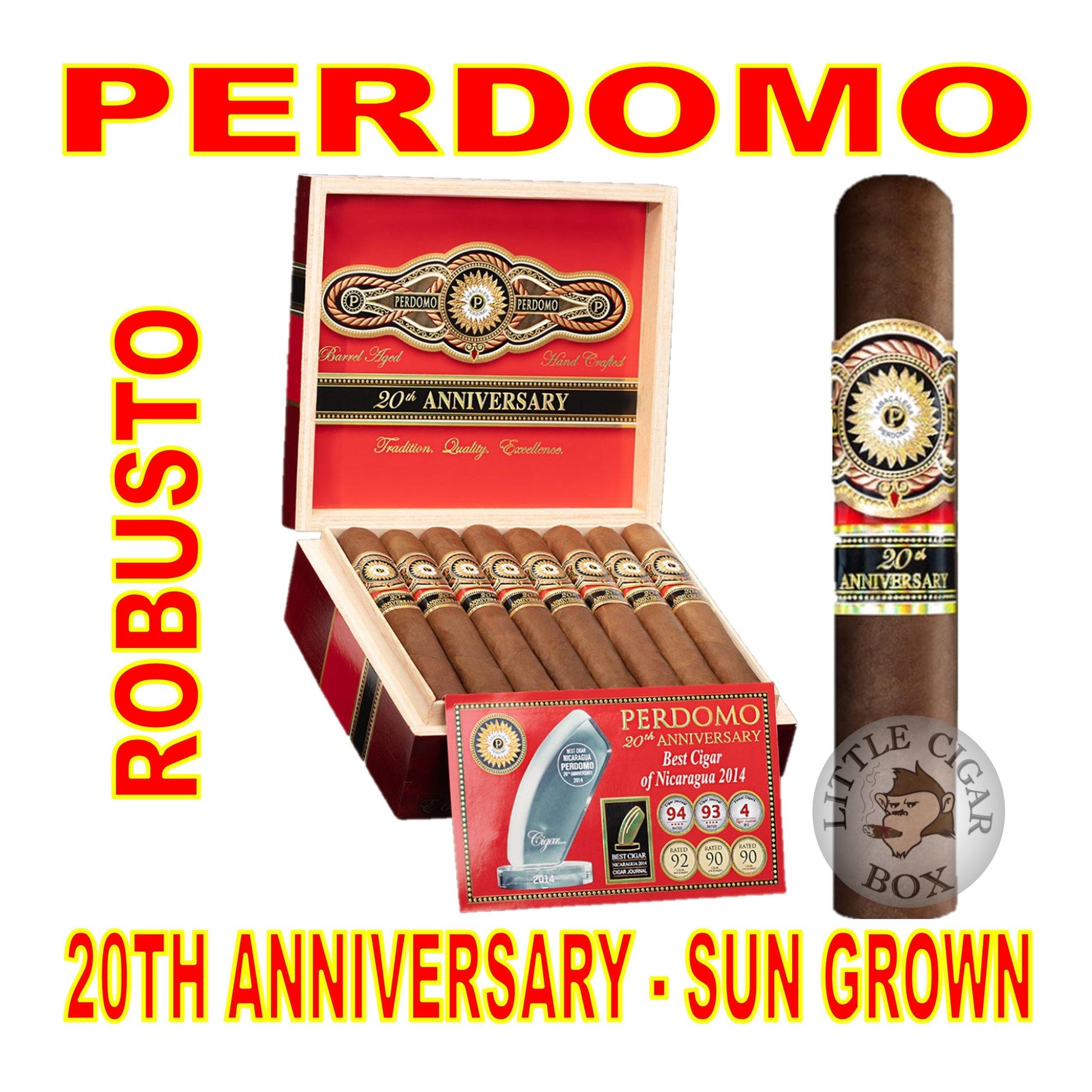 PERDOMO 20TH ANNIVERSARY SUN GROWN ROBUSTO - www.LittleCigarBox.com