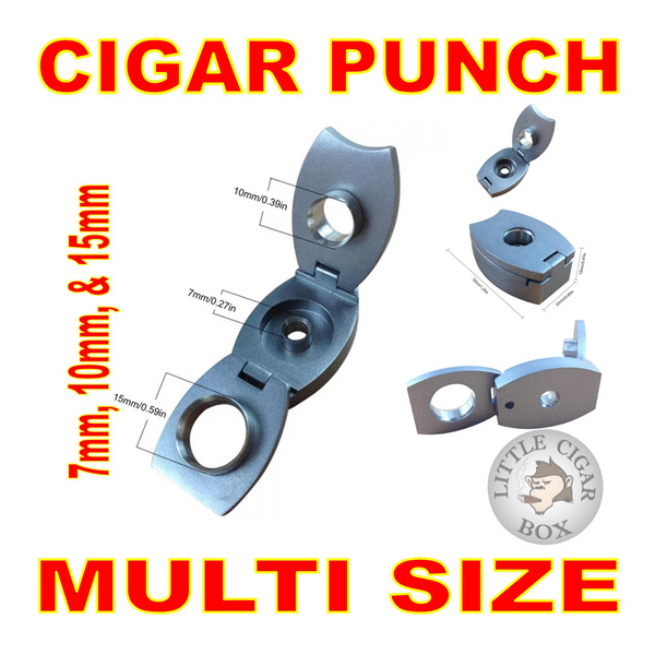 MULTI-SIZE METAL CIGAR PUNCH - www.LittleCigarBox.com